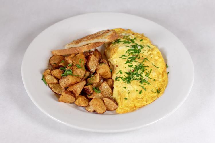 Potato Recipe - Home Fries with a Cheese Omelette